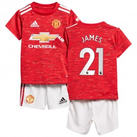 Koszulka Manchester United Daniel James 21 Dziecięcy Domowe Stroje Piłkarskie 2020/2021 Krótki Rękaw